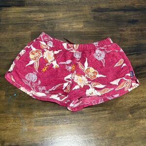 Patagonia Floral Burgundy Women's Athletic Shorts